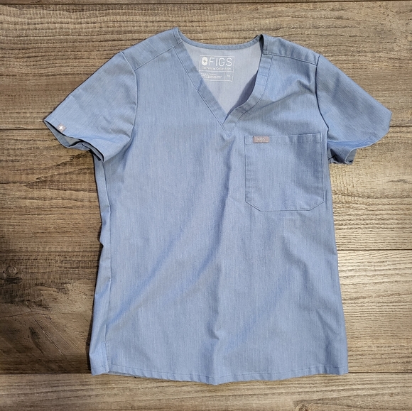 FIGS HEATHER INDIGO CATARINA TOP - Picture 1 of 3